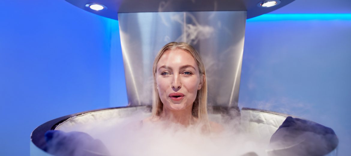 Woman in Cryotherapy Cabin